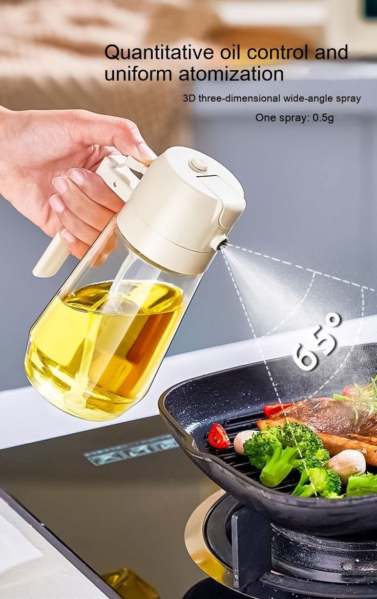 2in1 Oil Sprayer Glass Bottle For Cooking Anti Leakage Oil Storage Bottle For Bbq Air Fryer Salad Steak Kitchen Supplies